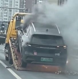 『中国』 １日平均８台 中国製電気自動車が炎上